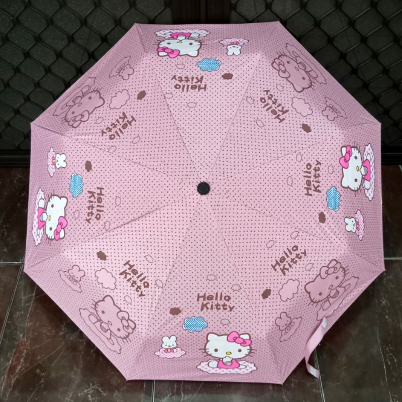payung hello Kitty impor slide pertama habis sisa pita fanta dan pita pink muda