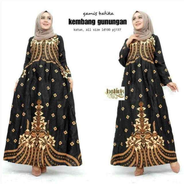 GAMIS BATIK KEMBANG GUNUNGAN | MAXI CAPE KEMBANG GUNUNGAN