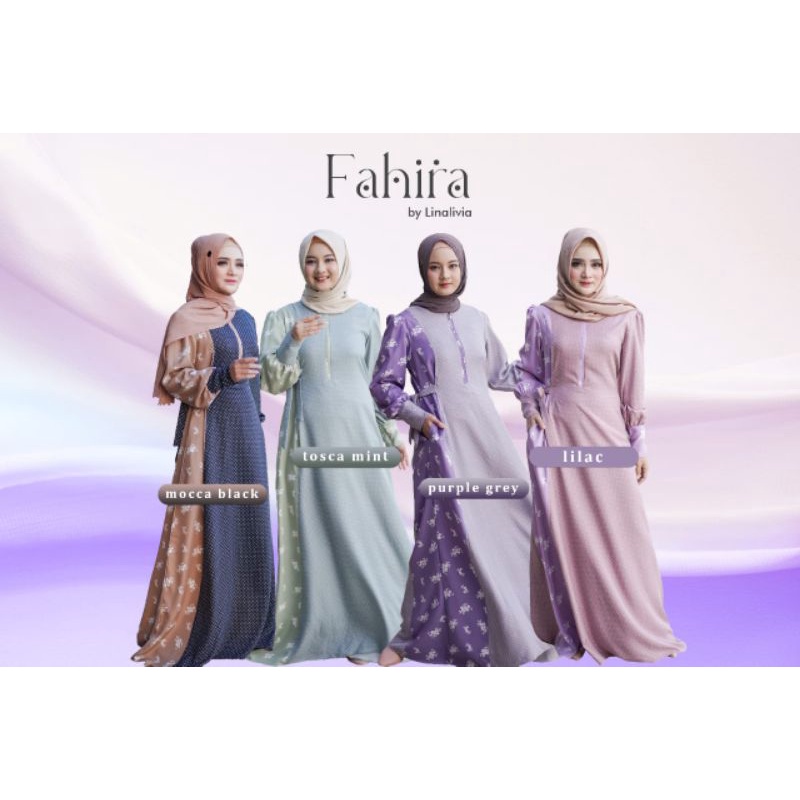 Dress muslimah Gamis Fahira Linalivia motif Polkadot