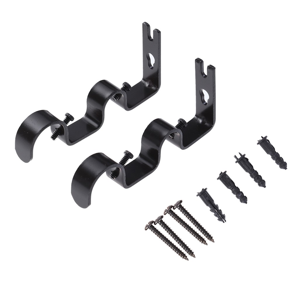 2pcs Curtain Rod Brackets Roman Style Adjustable Drapery Pole Tool