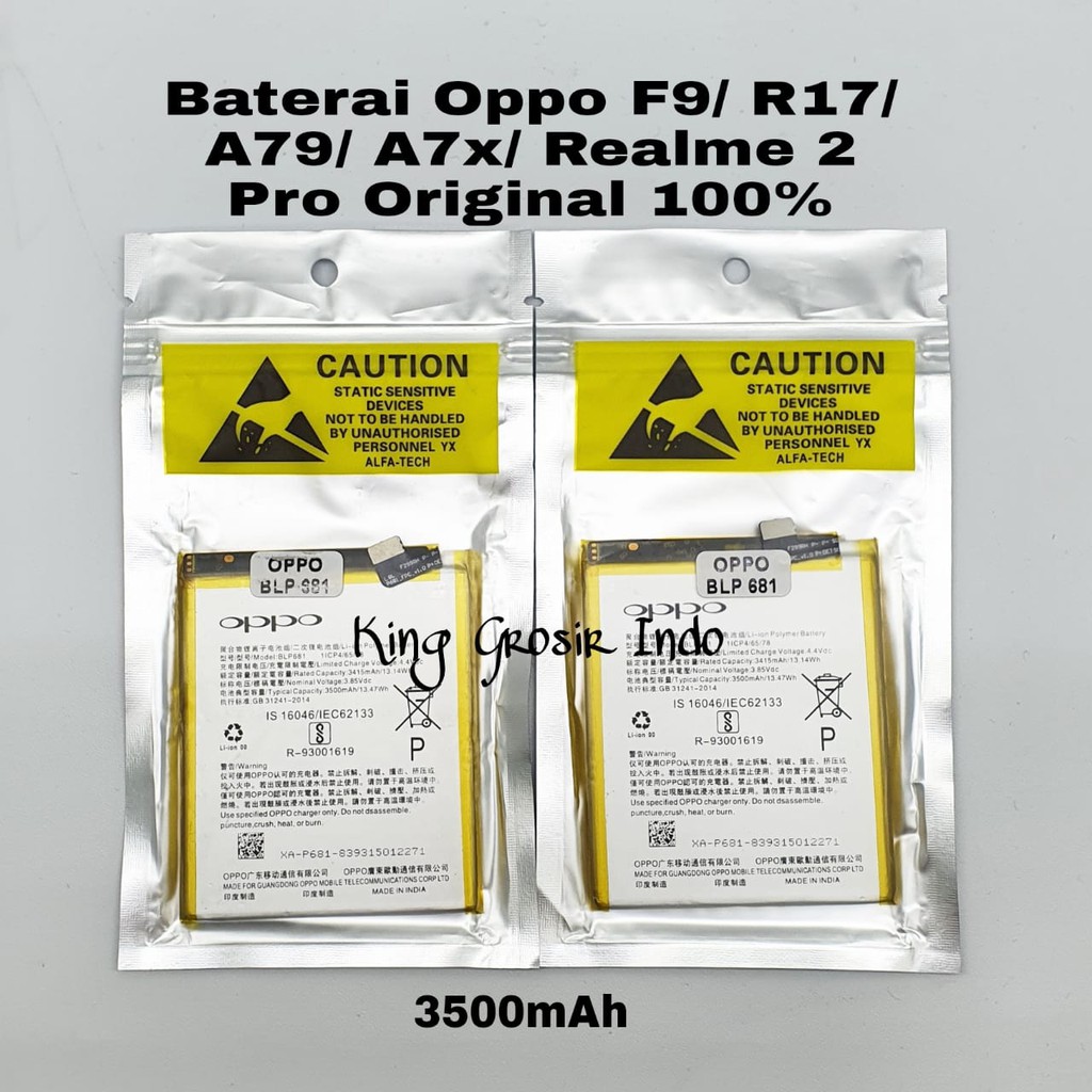 Baterai Oppo BLP681 / BLP 681 / F9 / R17 / A79 / A7X / Realme 2 Pro Original 100% Battery