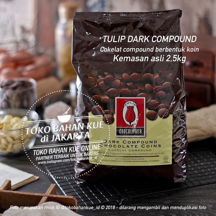 

Tulip Dark Compound Coin Chocolate 2,5kg Cokelat Coklat Baking Coin BERKUALITAS