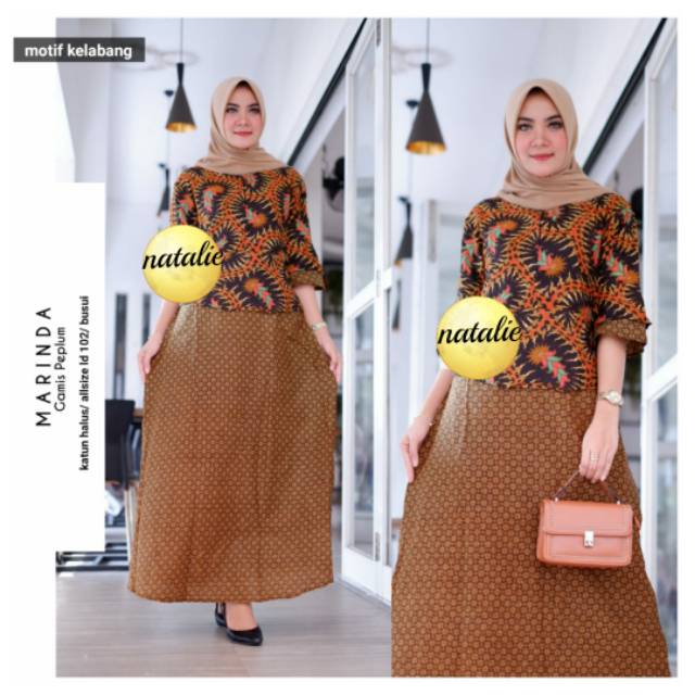 MERINDA GAMIS PEPLUM / LONG DRESS BATIK / GAMIS BATIK