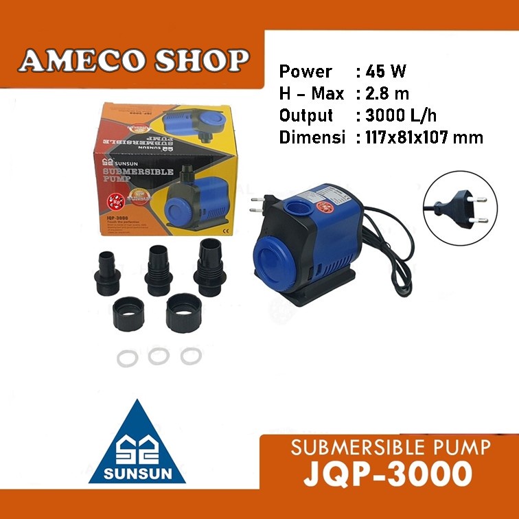 SUNSUN JQP 3000 Submersible Water Pump Pompa Air Celup Kolam Aquarium