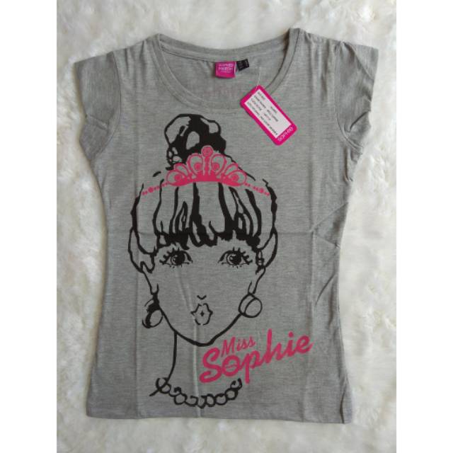 Baju kaos wanita miss Sophie abu size M by Sophie Martin Paris