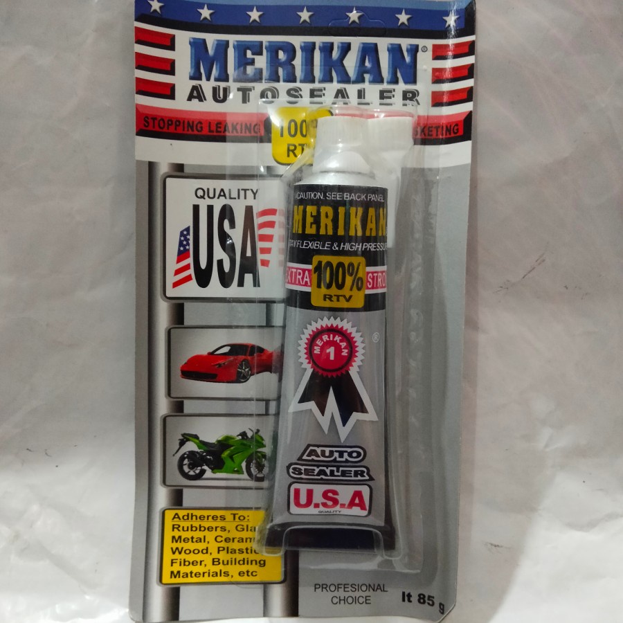 lem auto sealer hitam besar tube 85 gram merek Merikan