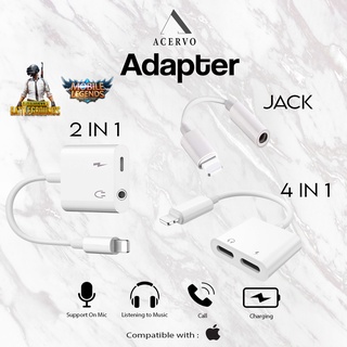 Adapter Lightning Jack 3.5 MM Audio 2 in 1 Converter 4 in 1 Splitter