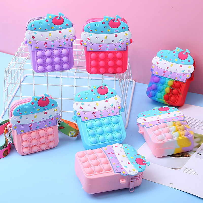 Tas Anak Pop It Ice Cream Tas Selempang Anak Perempuan Tas Mainan Tas Slempang Anak Lucu Murah AK 24