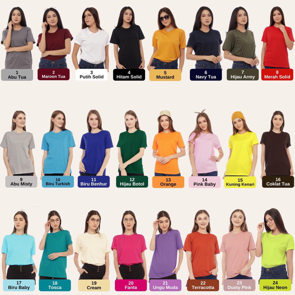 KAOS POLOS PRIA &amp; WANITA COTTON 30S COMBED REGULAR FIT BAJU LENGAN PENDEK