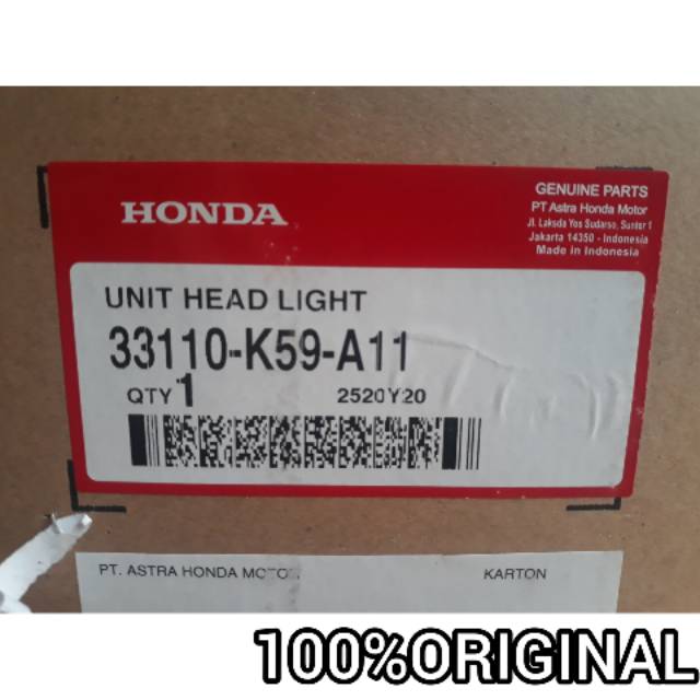 REFLEKTOR VARIO 125/150 LED 2015 2016 2017 HEADLAMP LAMPU DEPAN 1SET ASLI-ORI AHM K59