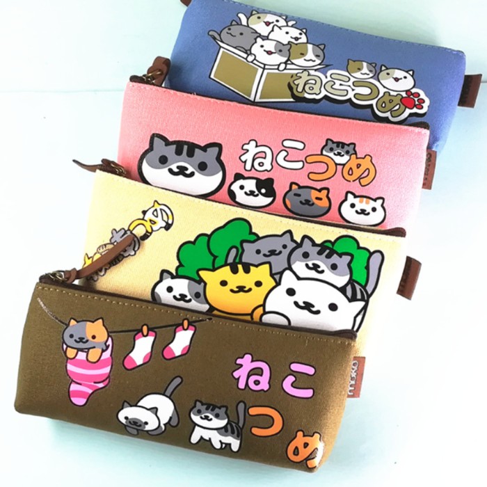 

TERLARIS!!! Tempat Pensil Kanvas Kucing Jepang UNIK