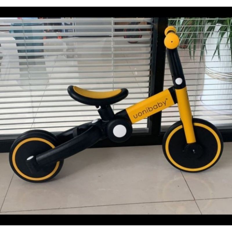 sepeda anak tricycle UONIBABY balance 4 in 1 stroller trolley - kuning