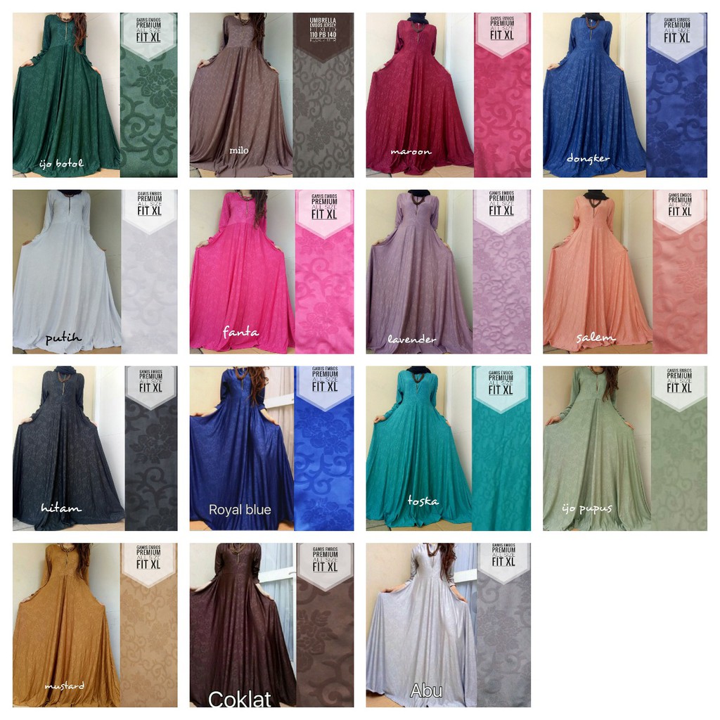 P R O M O Gamis Embos Emboss Jersey Syar i Fashion Terbaru 2018 Putih XL B R A N D E D