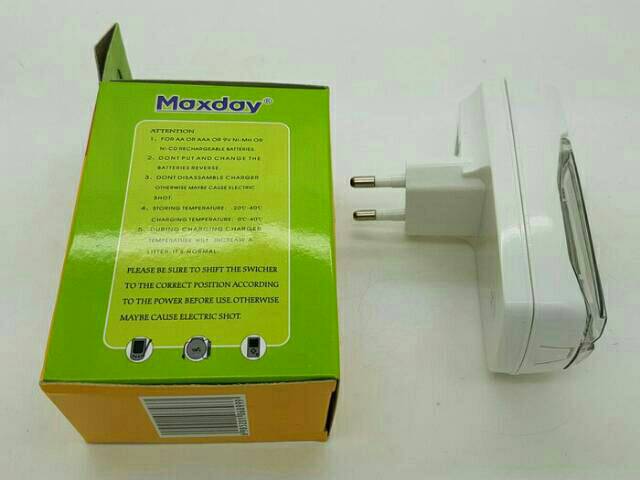 Alat Charger Chargeran casan Batre Baterai Battery AA AAA A2 A3 9v 9 v 2 slot maxday super charger