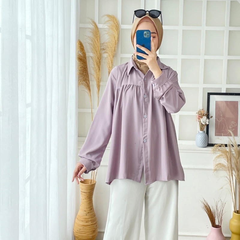 ATASAN SHAKILA 375 JUMBO BIGSIZE ATASAN KERJA NGANTOR POLOS MURAH OOTD MUSLIM STYLISH CASUAL