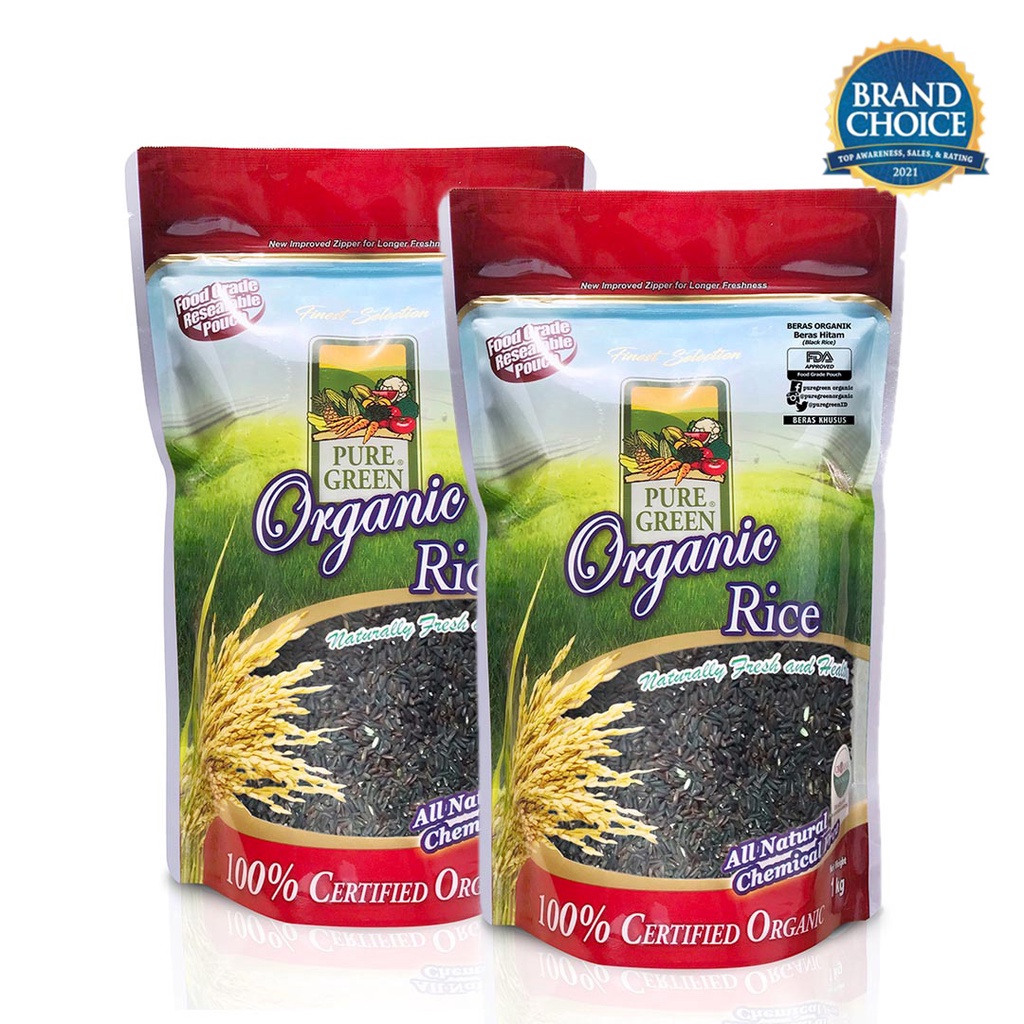 

PAKET 2 - PureGreen Organic Rice Beras Organik Beras Hitam 1 kg x 2 pc