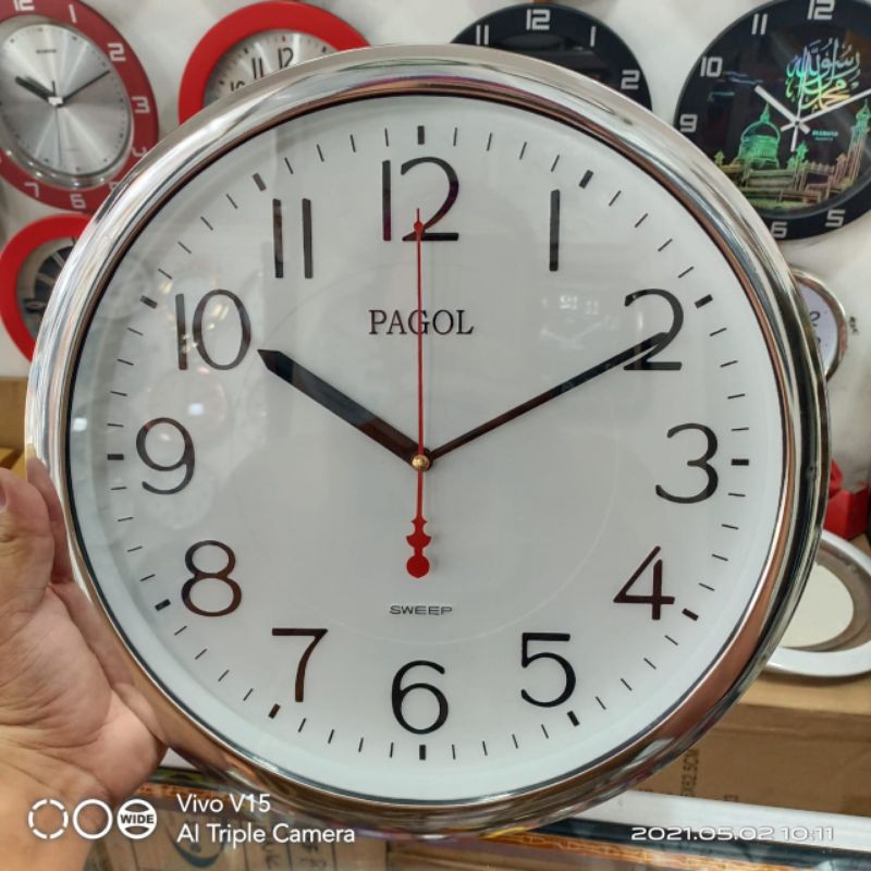Jam Dinding Pagol Mesin Sweep Ukuran 33cm