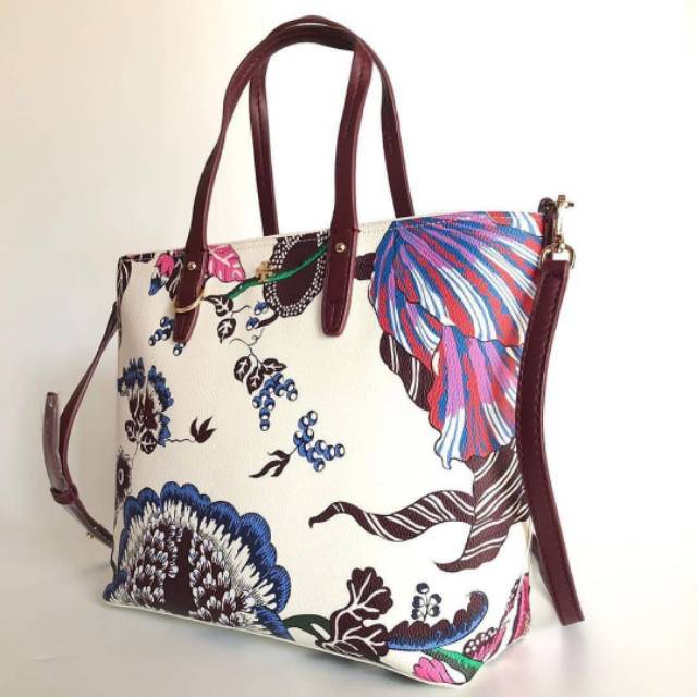 Tory burch Tb kerrington small zip tote multi green happy