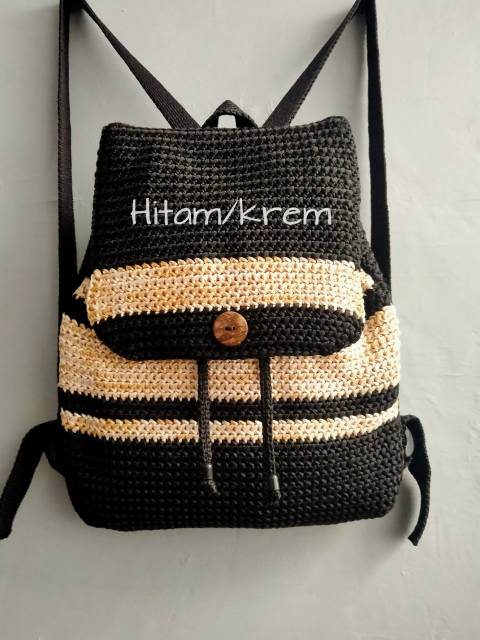 TAS RAJUT RANSEL STRIP KEKINIAN