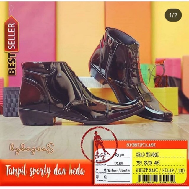 sepatu PDH ceko tinggi pria merk P21