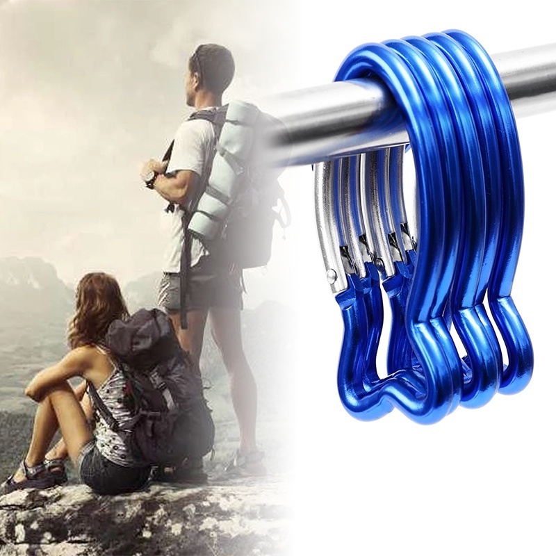 Carabiner Bentuk Ikan Bahan Aluminum Alloy Untuk Camping / Hiking