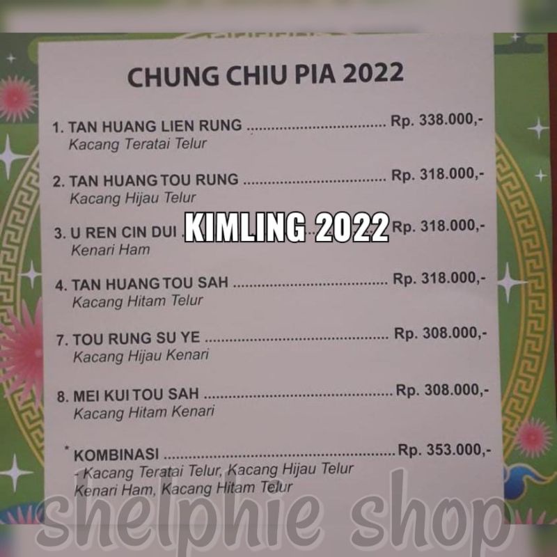 

potong 5rb/ box KIMLING 2022 MOONCAKE 1 BOX ISI 4 BISA MIXED