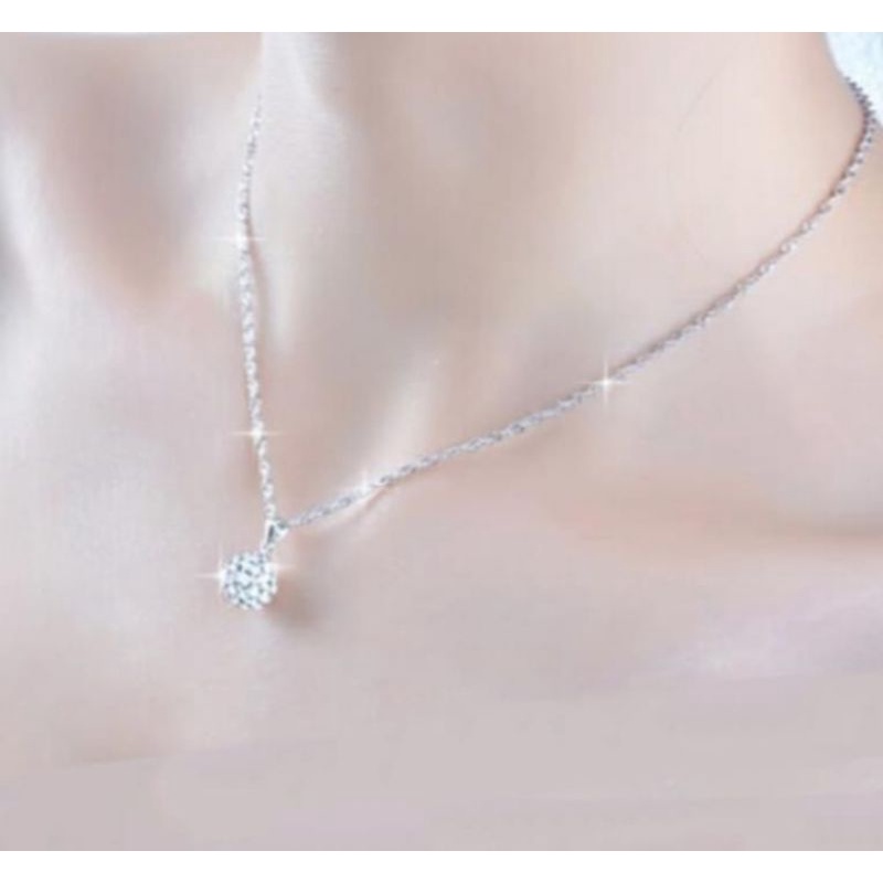 Kalung DIAMOND PUTIH ELEGAN MINIMALIS RANTAI ITALY SIMPLE ELEGAN ANTI KARAT&amp;ANTI LUNTUR