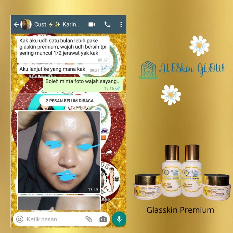 PAKET MAXI GLOW ALESKIN GLOW Skincare Glowing-Paket Perawatan Wajah Korea-Cream Glowing