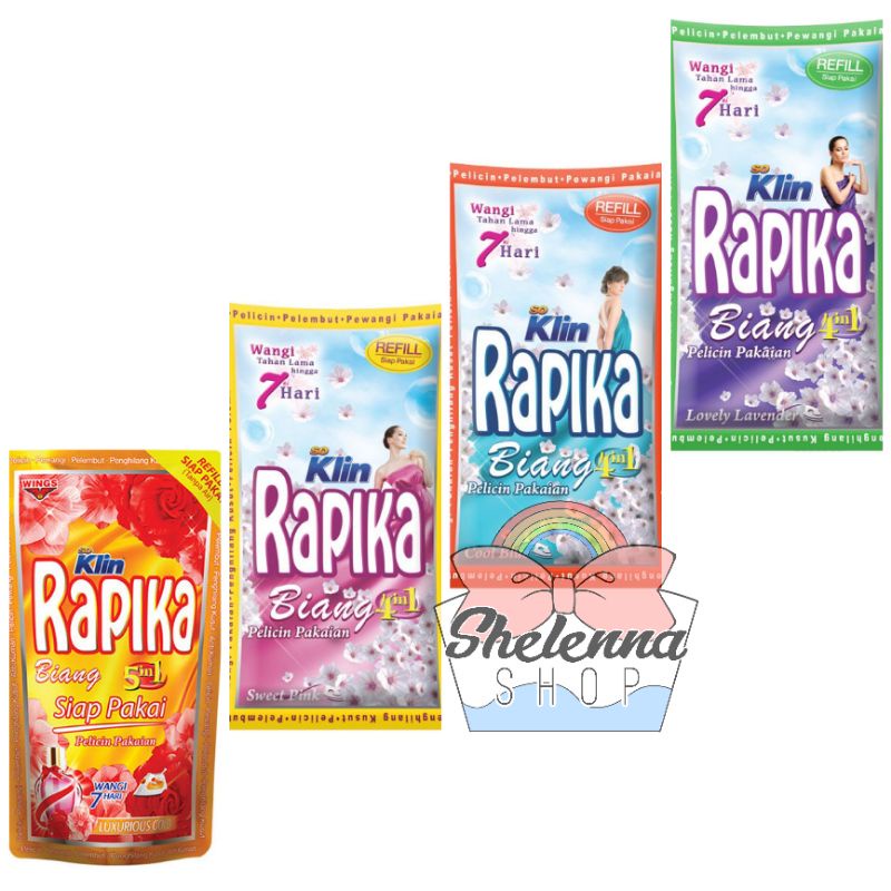 Soklin RAPIKA BIANG PINK BLUE GOLD LAVENDER POUCH 250 ml