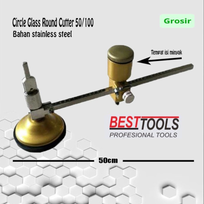 

Jangka Pisau Potong Kaca Bulat / Circle Round Glass Cutter 50/100