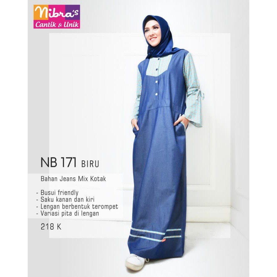 TOP BEST SELLER Gamis Nibras NB 171 Biru - baju gamis wanita busana muslim baju gamis