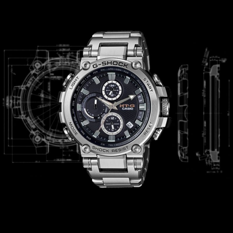 Jam Tangan Sport_Casio_G_Shock_MTG -B1000 Chrono Aktif Stainliss Steel Water Resist Jam Tangan Pria