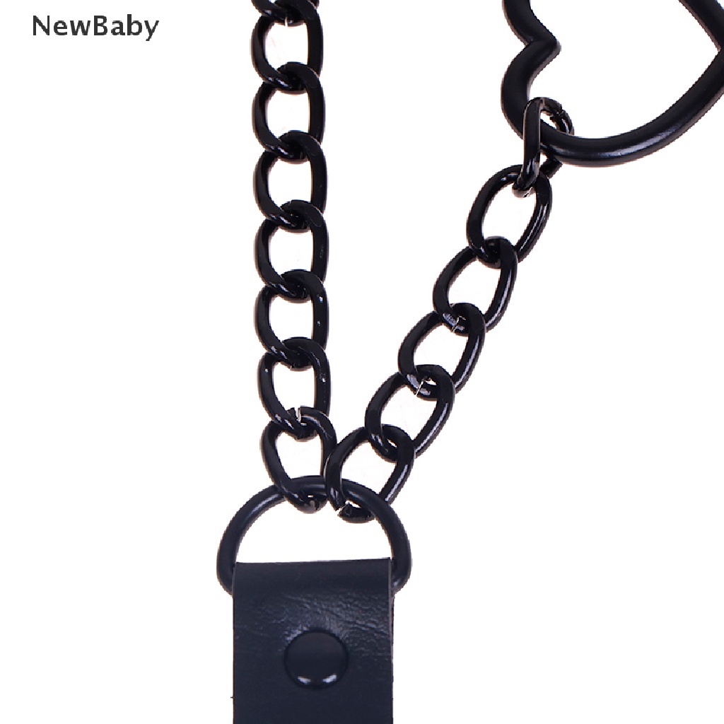 NewBaby Women Gothic Choker Black Red Necklace PU Collar Chains Maid Punk Cosplay Access ID