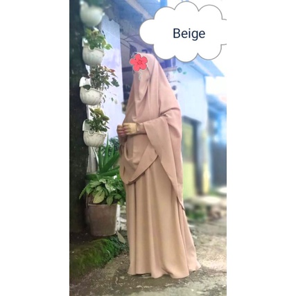 Gamis syari wolfis premium wolpeach set khimar cadar murah