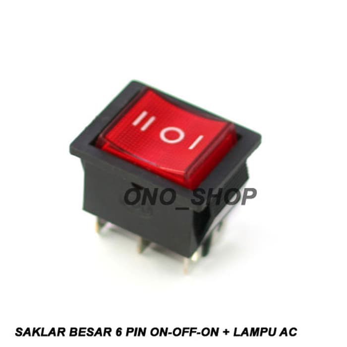 Saklar - Perlengkapan Listrik - Saklar Broco Saklar Besar 6 Pin On-Off-On + Lampu Ac Produk Terbaik