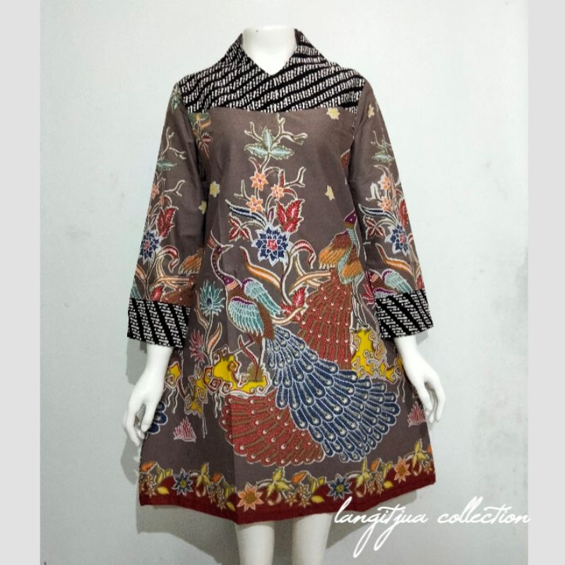 TUNIK BATIK ISYANA MERAK AYU#02 | DRESS BATIK MOTIF BURUNG MERAK