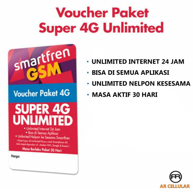 Voucher Isi Ulang Paket Smartfren Super 4g Unlimited 28 Hari Shopee Indonesia