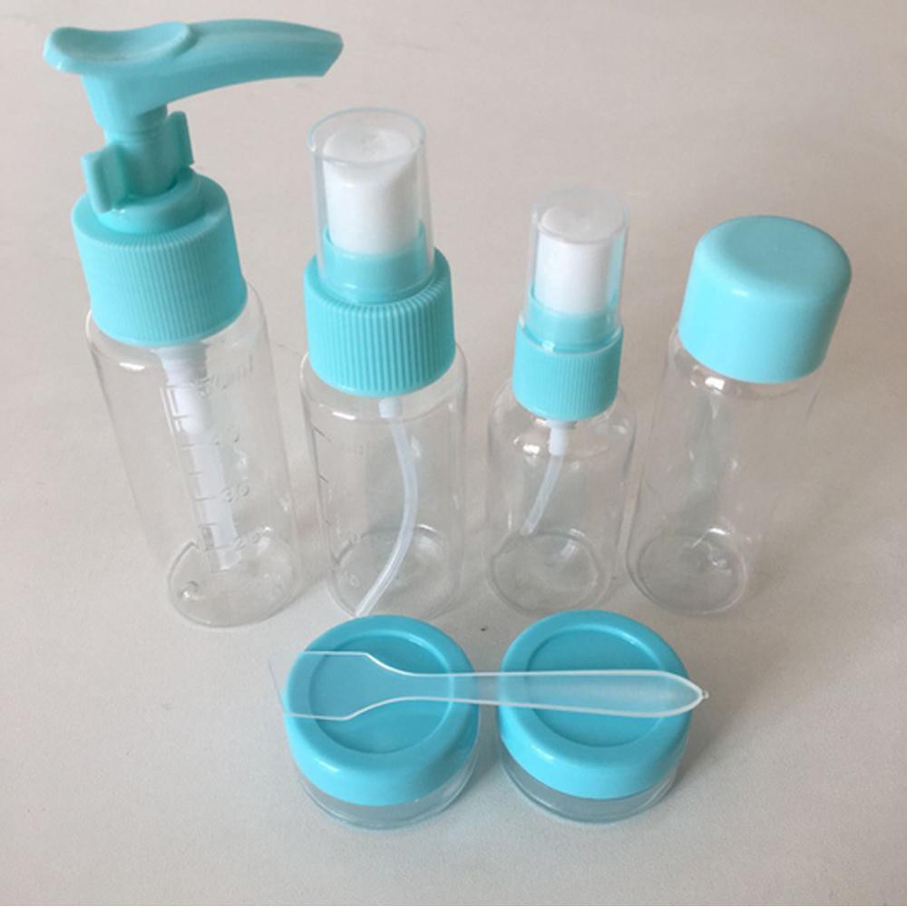 Botol Skincare/Kosmetik Travel Set Sabun Cair Spray Pump Pink Share In Jar 5 in 1