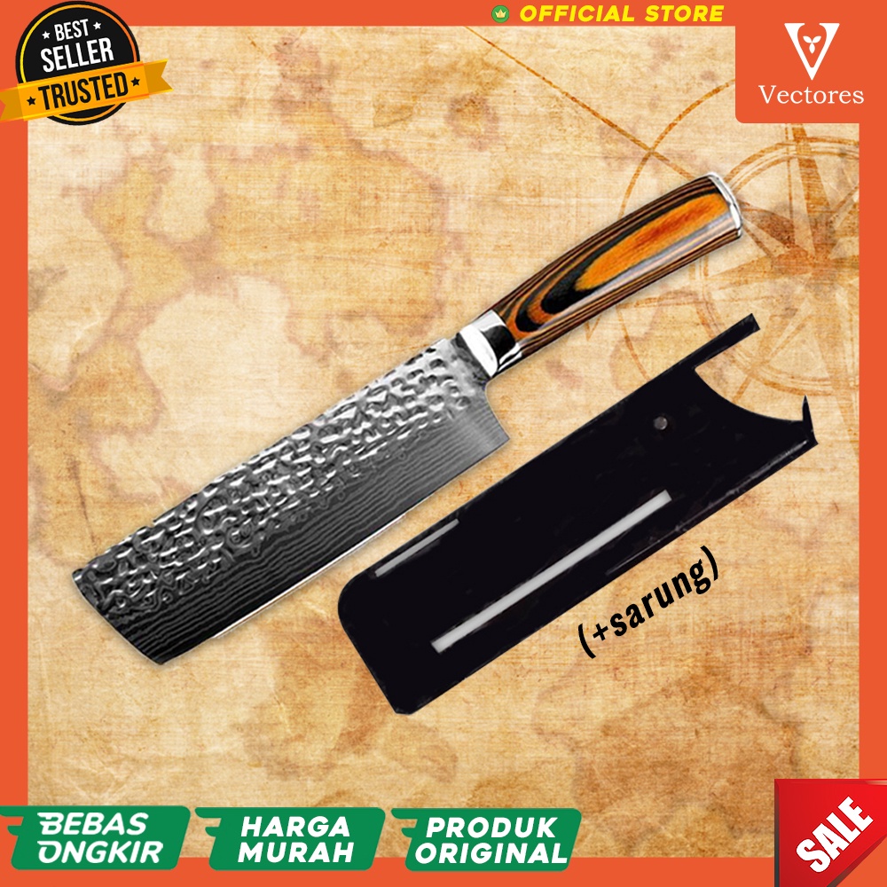 [TERLARIS] Pisau Golok Knife Kitchen Chef Daging Dapur Super Tajam Kulit Tulang Original