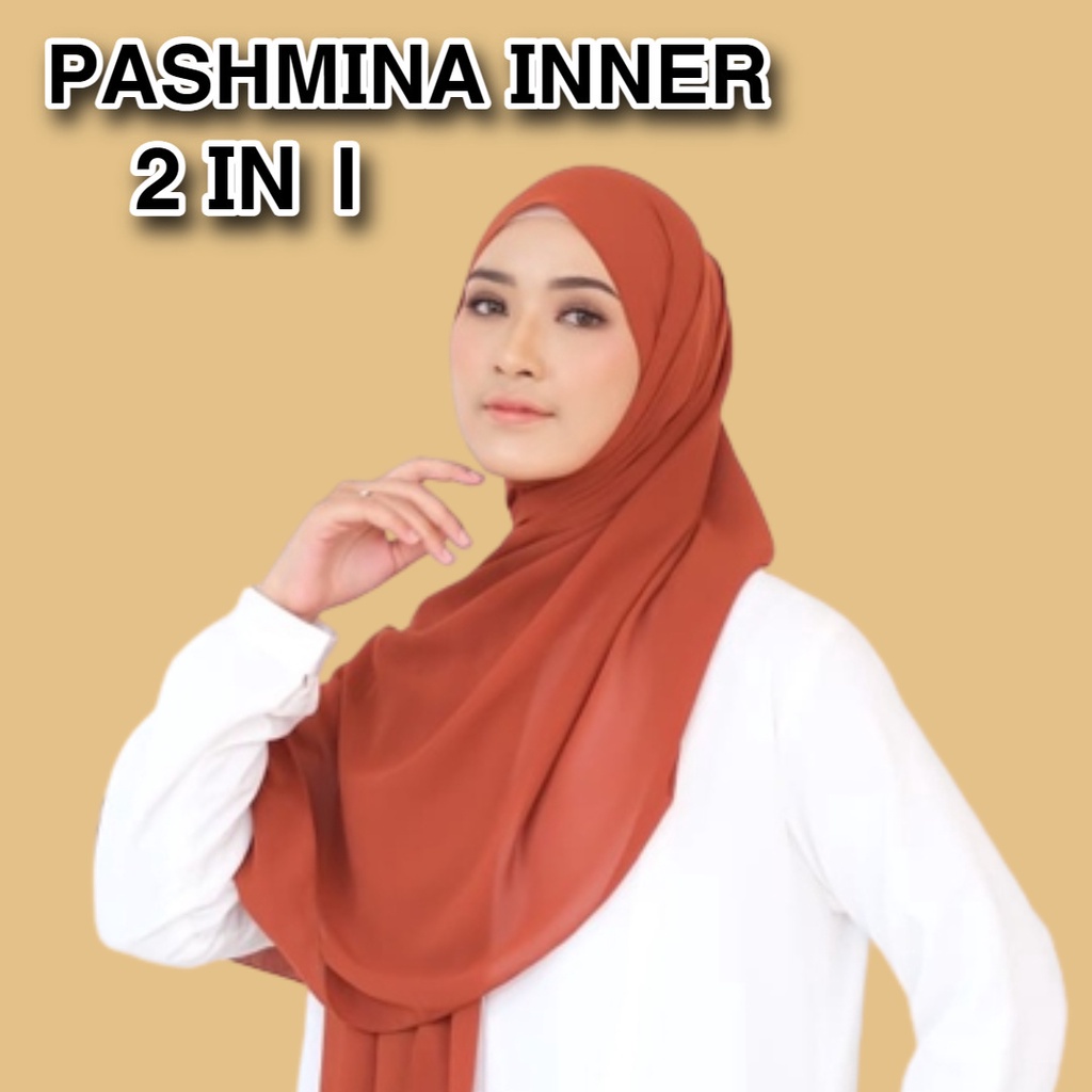 TERMURAH PASHMINA INNER 2IN1 / PASHMINA CERUTY BABY DOLL 180*75 PREMIUM