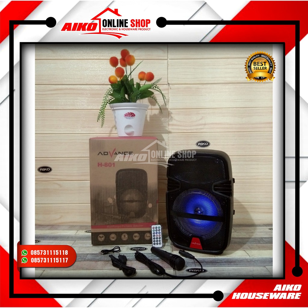 SPEAKER ADVANCE H-801 SPEAKER AKTIF PORTABLE BLUETOOTH USB RADIO PLUS