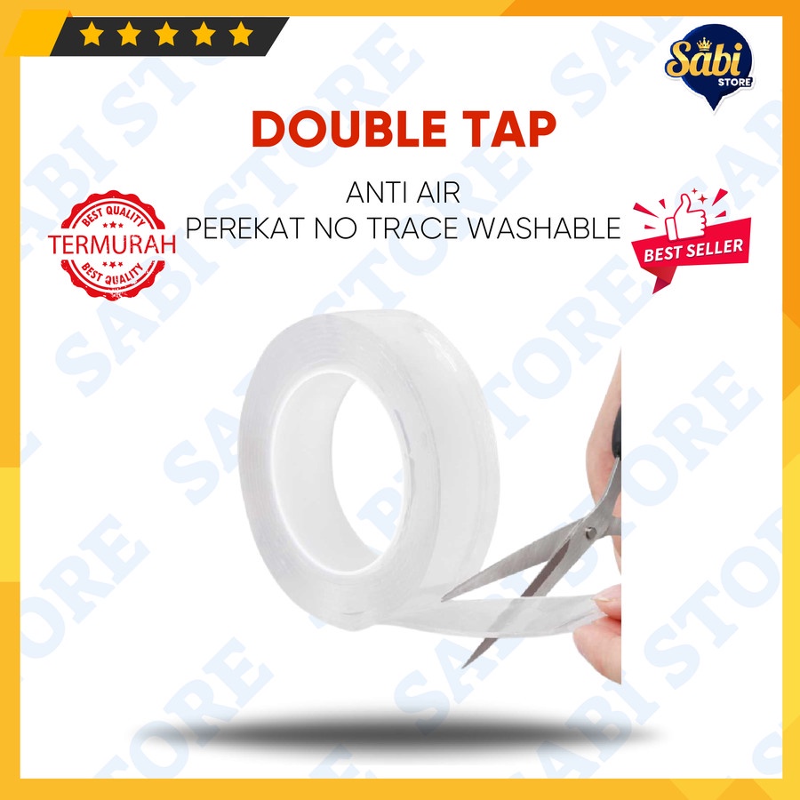 

DOUBLE TAPE PEREKAT ANTI AIR / NO TRACE WASHABLE STICKER / 3 CM 1 3 5 METER