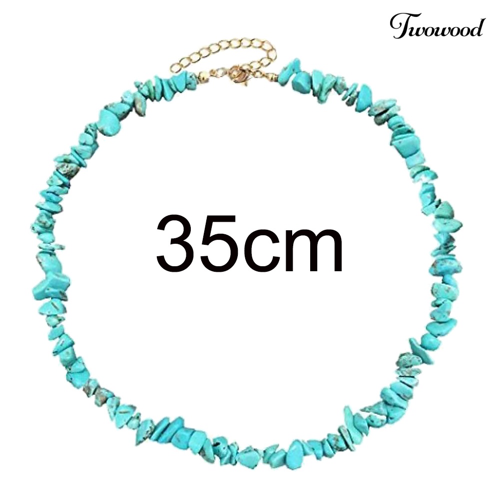 Kalung Manik-Manik Turquoise Imitasi Adjustable Untuk Wanita