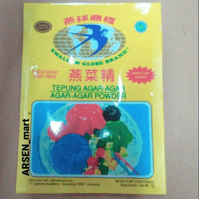 

Agar-agar swallow globe 7 gram al lvariant