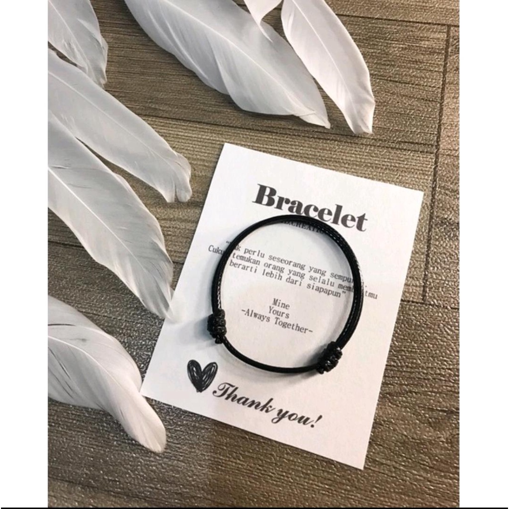 GELANG POLOS COUPLE#Tali Korea HITAM~PUTIH~COKLAT-2