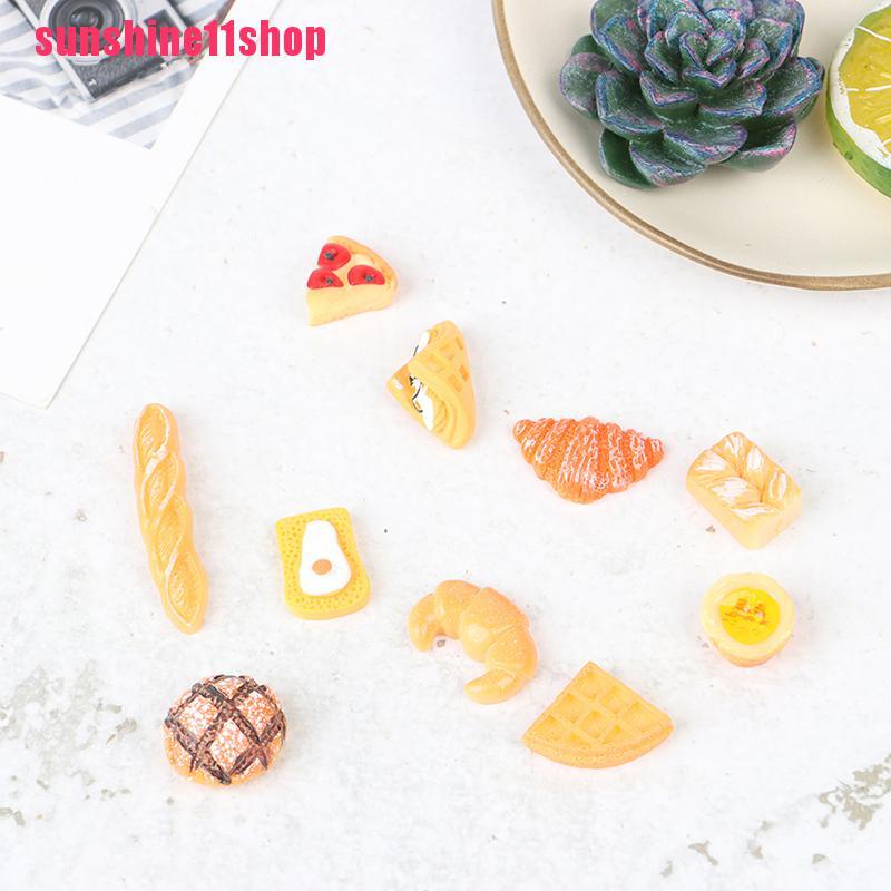 10pcs Miniatur Roti Telur Pizza Tarts 1: 12 Untuk Rumah Boneka