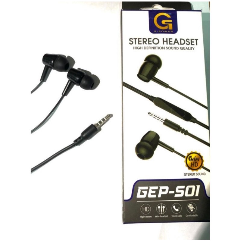 HF EARPHONE G-POWER MODEL GEP-S01 SUPERBASSS