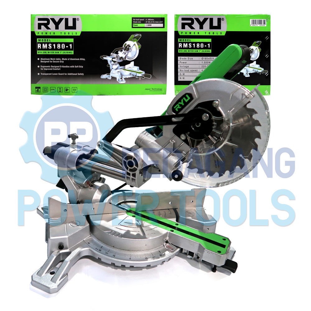 RYU RMS 180-1 MITER SAW SLIDING MESIN POTONG ALUMINIUM GERGAJI KAYU