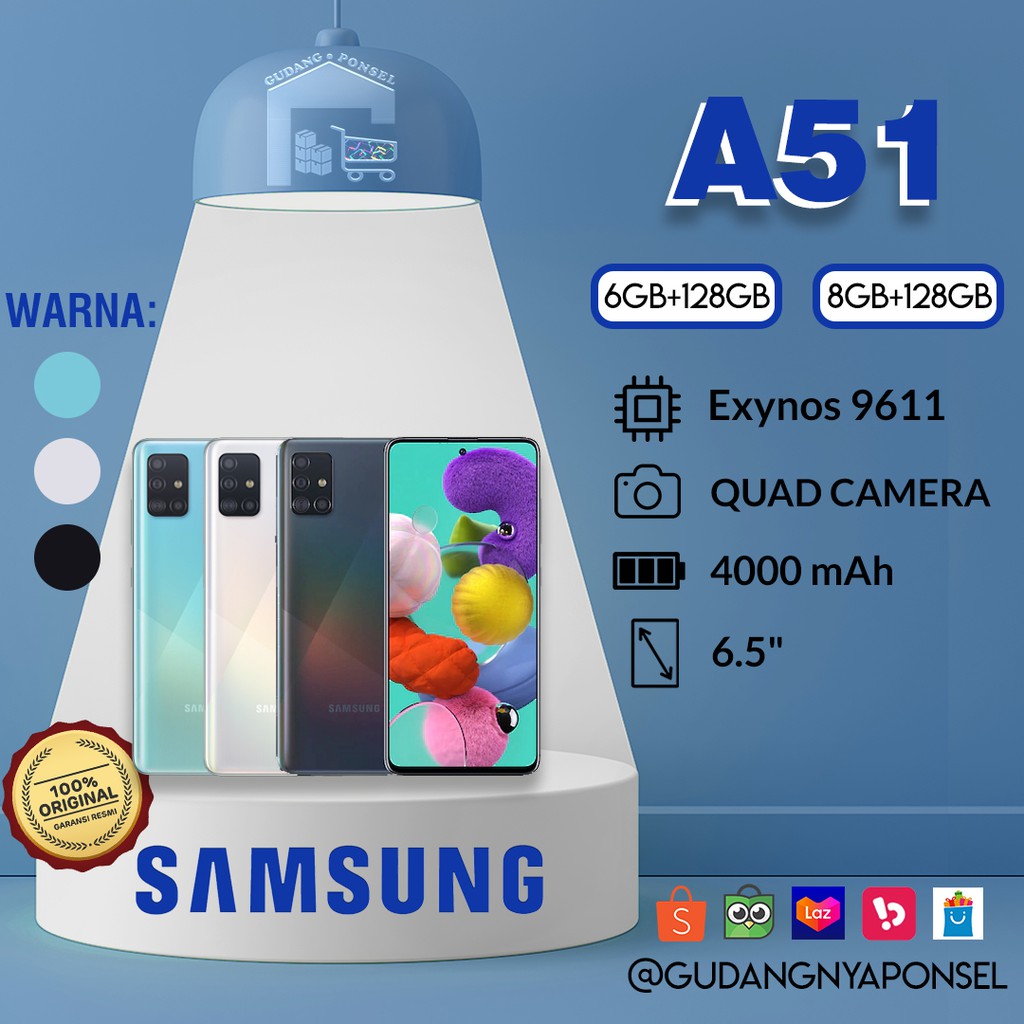 [100% RESMI] SAMSUNG GALAXY A51 — 6GB/128GB & 8GB/128GB