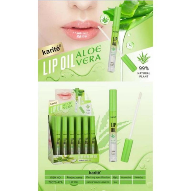 LIP OIL KARITE ALOE VERA EXTRA 99% MOISTURIZING SMOOTH PELEMBAB BIBIR NO. 70076